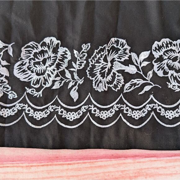 Loft Black & White Floral Embroidered Fit & Flare Sundress Dress 10 Classic - Picture 6 of 7